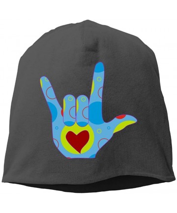 Skullies & Beanies Women Knit Beanie Hats American Sign Language I Love You Cool Watch Cap - Black - CO18GUI7GII $20.78