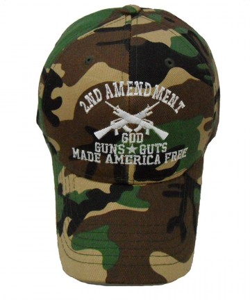 Baseball Caps 2nd Amendment God Guns Guts Made America Free Cap (Green Camouflage) - C51908C2H3O $19.45