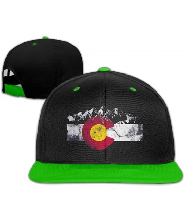 Baseball Caps Mens/Womens Hip-hop Hats Colorado Flag Moutain Adjustable Custom Cap - Kellygreen - C218K54QWE4 $28.39