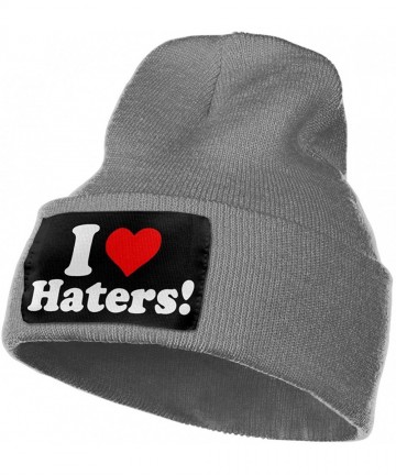 Skullies & Beanies Women & Men I Love Haters Winter Warm Beanie Hats Stretch Skull Ski Knit Hat Cap - Deep Heather - CS18MGE3...