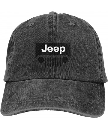 Baseball Caps Unisex Jeep Logo Retro Cowboy Hat Sports Baseball Cap Adjustable Classic Cotton Adult Hat for Mens Womens - Bla...