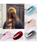 Headbands Solid Fashion Hairband Women's Girls' Sponge Velvet Candy Color Sweet Headband Hair Head Hoop - Red - C818S7TAES5 $...