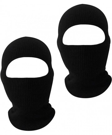 Balaclavas 2 Pieces 1-Hole Knitted Full Face Cover Ski Mask Winter Balaclava Face Mask for Men and Women Black - CC18AXT7ACG ...