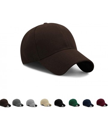 Baseball Caps Baseball Cap for Men Women Adjustable Plain Peaked Cap or Tennis Golf Hat Youth Dad Ball Hat - Brown - C1194YEI...