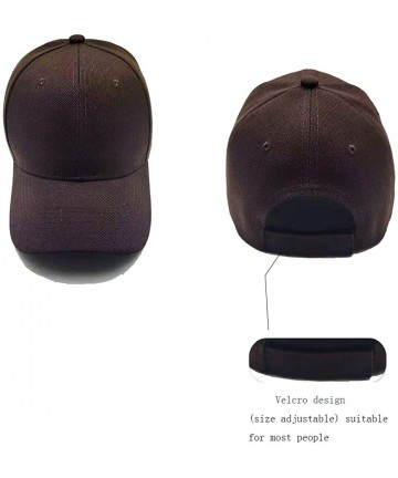 Baseball Caps Baseball Cap for Men Women Adjustable Plain Peaked Cap or Tennis Golf Hat Youth Dad Ball Hat - Brown - C1194YEI...