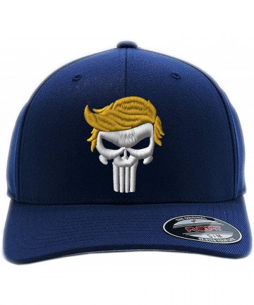 Baseball Caps Custom Embroidered President 2020"Keep Your HAT Great. Punisher Trump 6277 Flexfit Hat. - Navy - CX18O7S7EG8 $4...