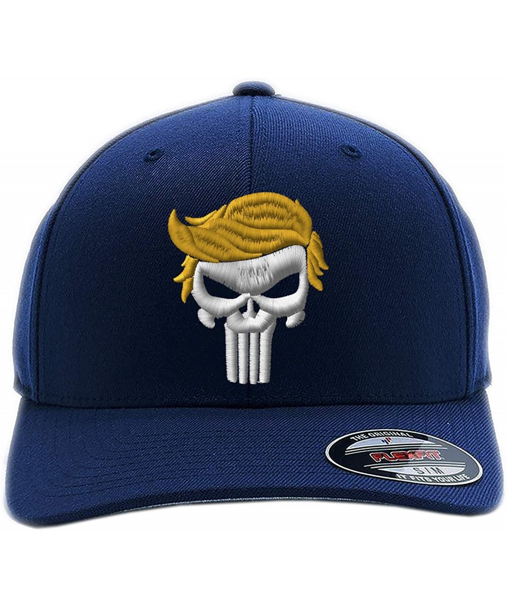 Baseball Caps Custom Embroidered President 2020"Keep Your HAT Great. Punisher Trump 6277 Flexfit Hat. - Navy - CX18O7S7EG8 $3...