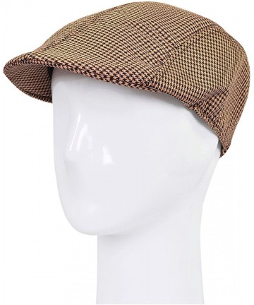 Newsboy Caps Premium Houndstooth Golf Ivy Driver Cabby Newsboy Cap Hat - Diff Colors/Sizes - Brown - CG1216NIZ85 $12.55