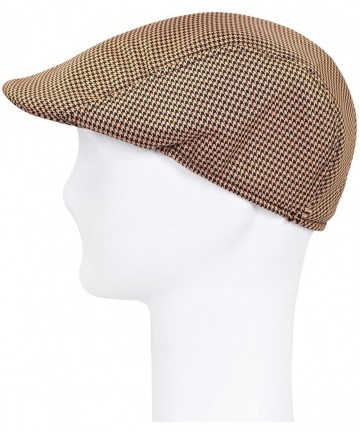 Newsboy Caps Premium Houndstooth Golf Ivy Driver Cabby Newsboy Cap Hat - Diff Colors/Sizes - Brown - CG1216NIZ85 $12.55