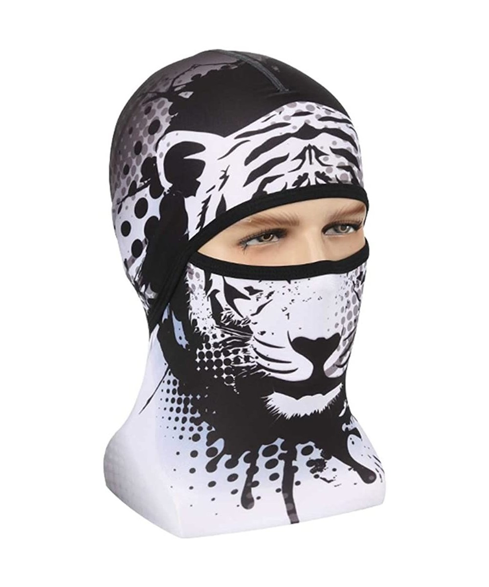 Balaclavas Unisex Windproof Balaclava Face Mask Breathable Headwear - Tiger White - CX188AMEO53 $15.66