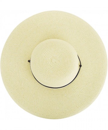 Sun Hats Women's Classic UPF 50+ Wide Brim Summer Straw Sun Hat - Ivory - CF18CAIGAYL $29.79