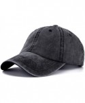 Baseball Caps Ponytail Baseball Adjustable Cotton Trucker - Washed-black/Navi Blue - CI18S8OMAQ2 $21.29
