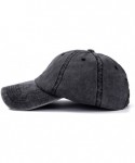 Baseball Caps Ponytail Baseball Adjustable Cotton Trucker - Washed-black/Navi Blue - CI18S8OMAQ2 $21.29