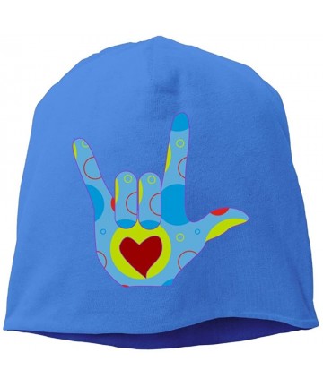 Skullies & Beanies Women Knit Beanie Hats American Sign Language I Love You Cool Watch Cap - Royalblue - CW18GUIWRRE $19.65