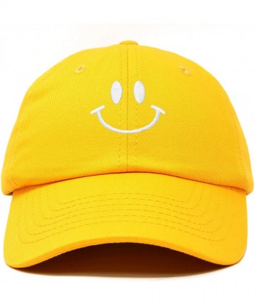 Baseball Caps Smile Baseball Cap Smiling Face Happy Dad Hat Men Women Teens - Gold - CY18SMQNES2 $15.26