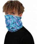Balaclavas Bandana Face Mask Neck Gaiter- Dust Wind UV Protection Vivid 3D Mouth Cover for Women Men - Blue Leaf - CC199S3OMW...