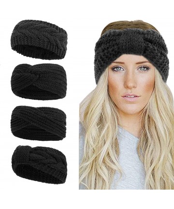 Headbands Womens Winter Knitted Headband - Soft Crochet Bow Twist Hair Band Turban Headwrap Hat Cap Ear Warmer - CC1930LTIAM ...