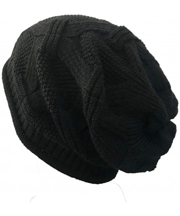 Skullies & Beanies Women Casual Outdoor Knitted Hats Crochet Knit Hip-hop Cap Woolen Caps - Black - C618ATQ2A7Z $14.18