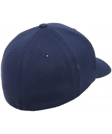 Baseball Caps Flexfit Cool and Dry 3D Hexagon Jersey Cap - Moisture Wicking Hat- Bundle w/Hat Liner - Navy - CL18HETOM5M $20.83