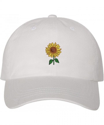 Baseball Caps Sunflower Dad Hat - White (Sunflower Dad Hat) - CX18EY8MI4O $24.33