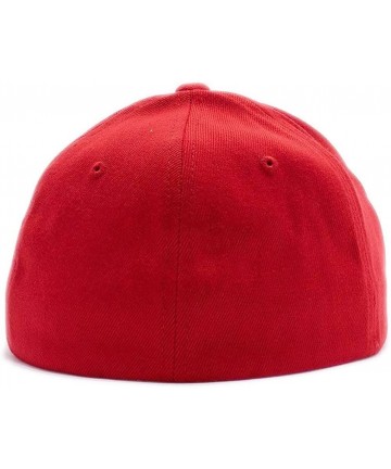 Baseball Caps Farm Logo with Your own Words Embroidered Flexfit 6477 Wool Blend hat. - Red - CY180K7429Q $32.07