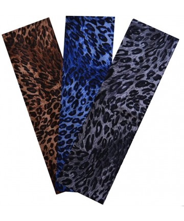Headbands (Set of 3) Leopard Animal Print Stretch Headband - Brown/Black/Blue - CK11DYXO4N1 $19.00