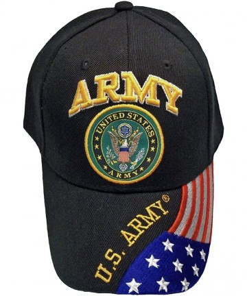 Baseball Caps UNITED STATES ARMY BASEBALL STYLE EMBROIDERED HAT flag us usa black cap - C911DKCW02D $20.38