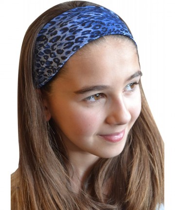 Headbands (Set of 3) Leopard Animal Print Stretch Headband - Brown/Black/Blue - CK11DYXO4N1 $15.15