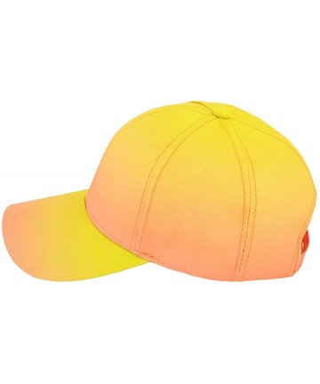 Skullies & Beanies Multicolored Baseball Cap Adjustable Ponytail Hat Breathable Pnybon Cap for Women and Men - Yellow - CO198...