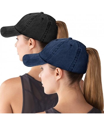 Baseball Caps High Ponytail Baseball Hat Cap for Women- Messy Bun Trucker Hat Ponycap Dad Hat Golf Sun Hat - CF18OUA8RDE $18.97