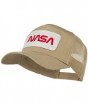 Baseball Caps NASA Logo Embroidered Patched Mesh Back Cap - Khaki - CE11KNJDDM7 $24.22