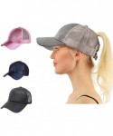 Baseball Caps Glitter Ponytail Messy High Buns Baseball Caps Adjustable Ponycap Womens Hats Baseball Caps - Navy Blue - C618D...