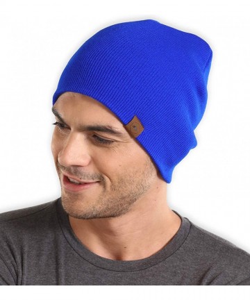 Skullies & Beanies Winter Beanie Knit Hats for Men & Women - Warm & Soft Toboggan Cap - Royal - C418HDMMQ06 $10.63