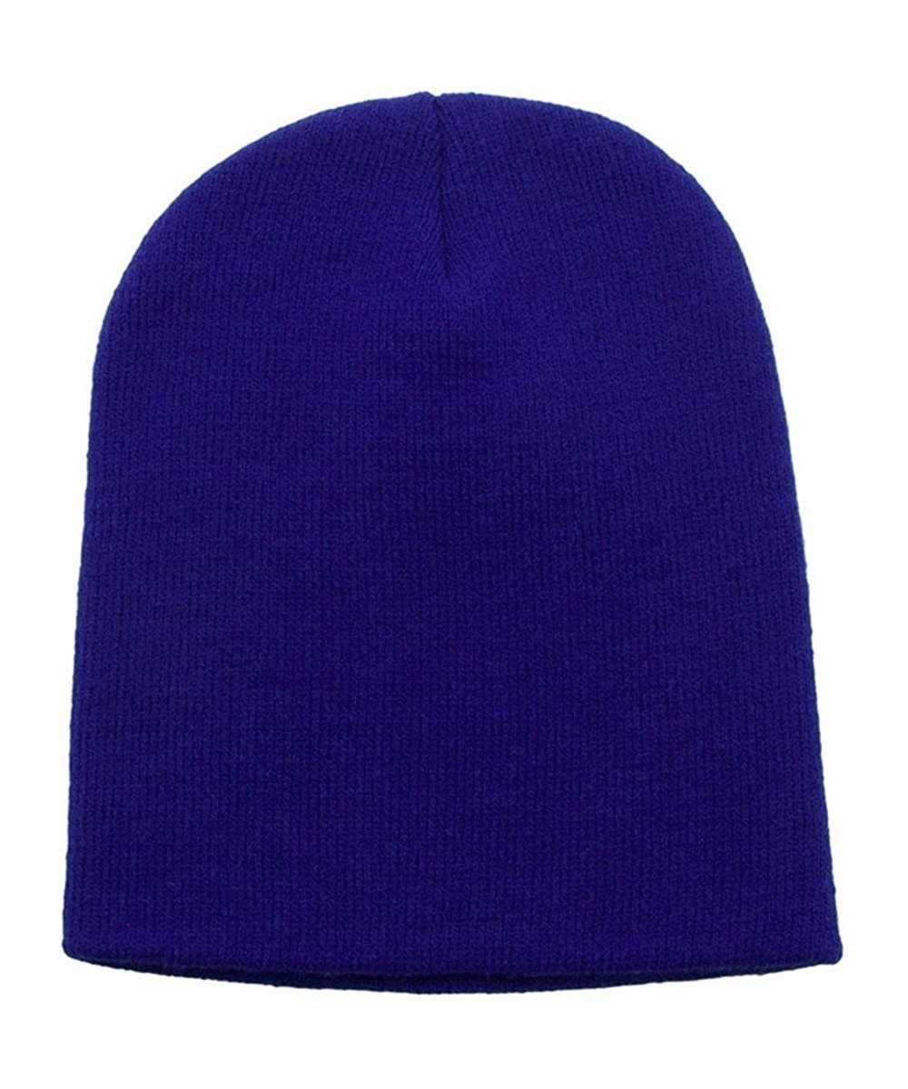 Skullies & Beanies Women/Men Basic Solid Color Warm Knit Ski Snowboarding Beanie Hat - Royal - CQ110FPYW5V $13.79