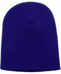 Skullies & Beanies Women/Men Basic Solid Color Warm Knit Ski Snowboarding Beanie Hat - Royal - CQ110FPYW5V $13.79