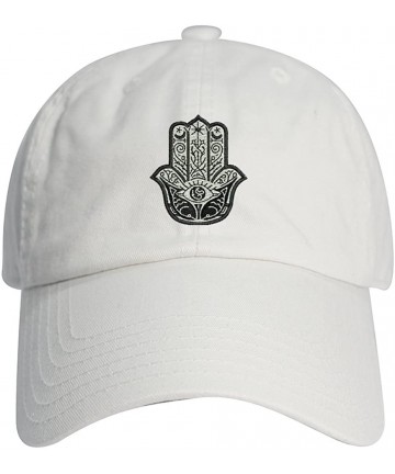 Baseball Caps Hamsa Dad Hat Cotton Baseball Cap Polo Style Low Profile - White - CI188CRMGXD $18.90