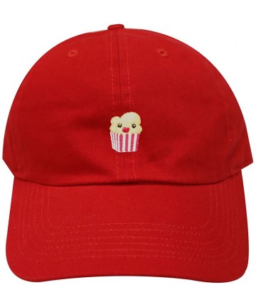 Baseball Caps Cute Popcorn Cotton Baseball Dad Cap - Red - C6182YKW6A2 $15.49