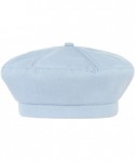 Berets Womens Classic Beret Hat Summer French Beret Solid Color Beanie Cap Hat - Blue - CK18WHKSA30 $15.27