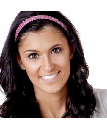Headbands Women's Adjustable NO Slip Skinny Bling Glitter Headband - Light Pink - C311VD078QH $17.05
