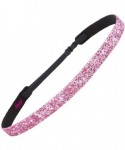 Headbands Women's Adjustable NO Slip Skinny Bling Glitter Headband - Light Pink - C311VD078QH $11.91
