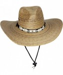 Cowboy Hats Mexican Palm Leaf Cowboy Hat with Chin Strap- Sombreros de Hombre de Palma- Natural- One Size - C7182Z4GCKX $37.26