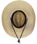 Cowboy Hats Mexican Palm Leaf Cowboy Hat with Chin Strap- Sombreros de Hombre de Palma- Natural- One Size - C7182Z4GCKX $37.26