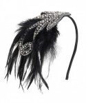 Headbands 1920s Flapper Headband Accessories Roaring 20s Feather Hair Band Vintage Gatsby Party Accessories (Silver) - CC18NZ...