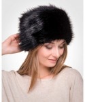 Bomber Hats Russian Faux Fur Hat for Women - Like Real Fur - Comfy Cossack Style - Black Fox - C7128OMXP3L $30.19