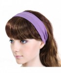 Headbands Simple Solid Color Stretch Headband - Purple (1 Pc) - 1 Pcs - Purple - C111DFFIL6T $12.64