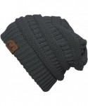 Skullies & Beanies Women's Thick Soft Knit Beanie Cap Hat - Dark Melange Grey - CS187ETH00T $14.05