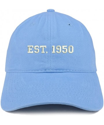 Baseball Caps EST 1950 Embroidered - 70th Birthday Gift Soft Cotton Baseball Cap - Carolina Blue - CB180NZ27IW $25.75