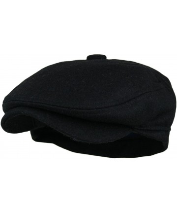 Newsboy Caps Men's 5 Panel Vintage Style Wool Blend Gatsby Ivy Newsboy Hat - Black - C5126FLEVAD $18.80