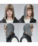 Bomber Hats Men's Faux Fur Trapper Hunting Hat with Earflap Mask Russian Ushanka - 99711_grey - CL18KH8YGQ5 $16.40