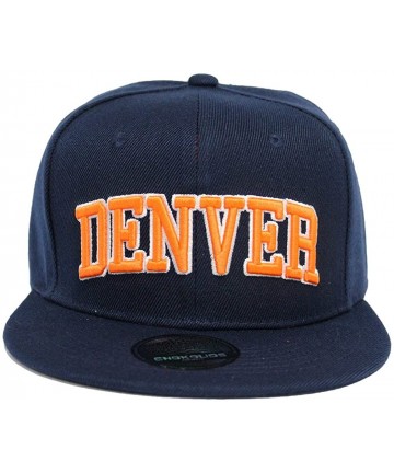 Baseball Caps Team Color City Name Black Snapback Embroidered Baseball Football Snapback Hat Unisex - Cs101 Denver - CQ185LTW...